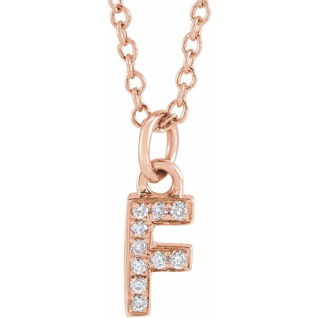 Diamond Petite Initial Necklace A-F