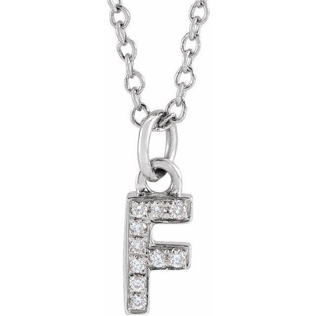 Diamond Petite Initial Necklace A-F