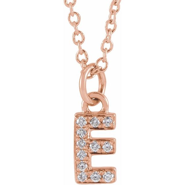 Diamond Petite Initial Necklace A-F