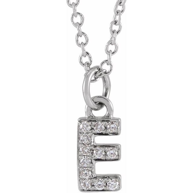 Diamond Petite Initial Necklace A-F