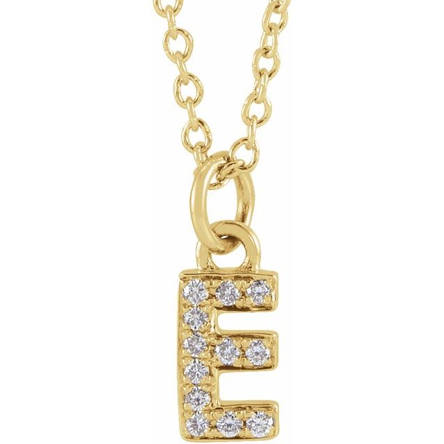 Diamond Petite Initial Necklace A-F
