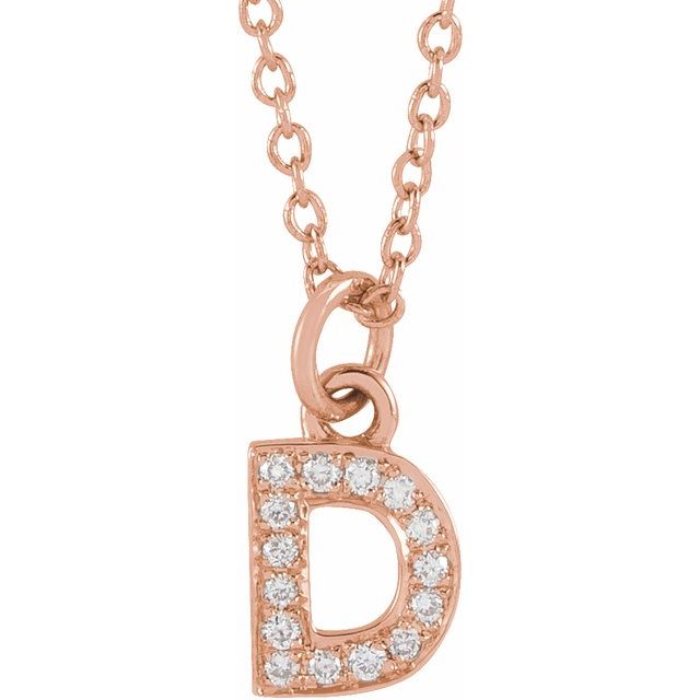 Diamond Petite Initial Necklace A-F