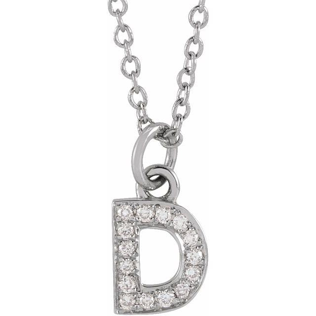 Diamond Petite Initial Necklace A-F