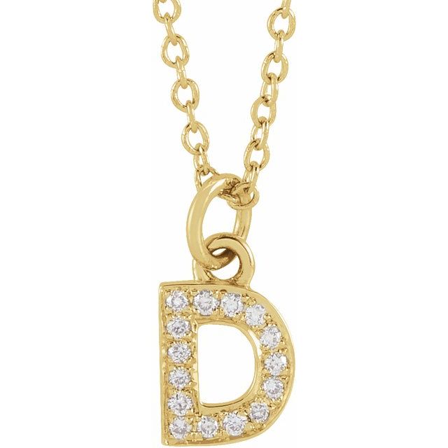 Diamond Petite Initial Necklace A-F