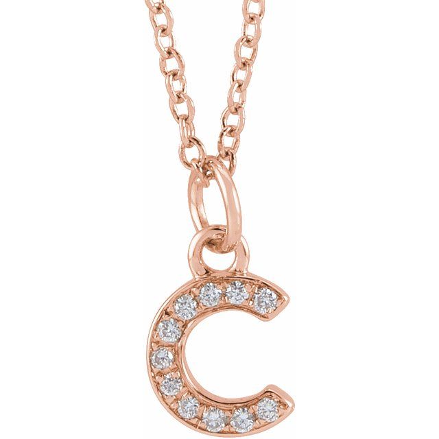 Diamond Petite Initial Necklace A-F