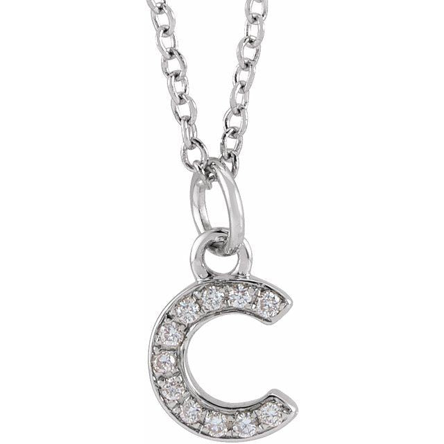 Diamond Petite Initial Necklace A-F