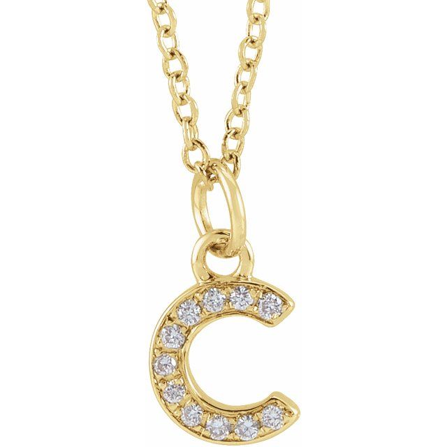 Diamond Petite Initial Necklace A-F