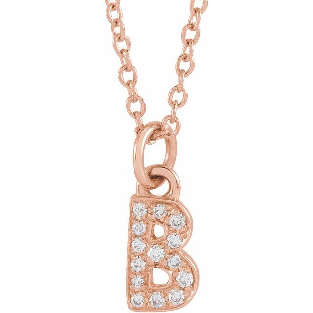 Diamond Petite Initial Necklace A-F