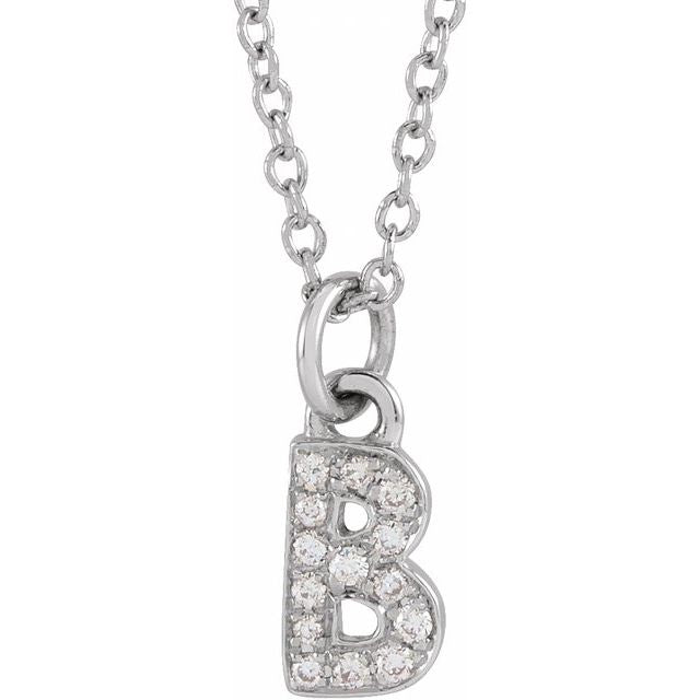 Diamond Petite Initial Necklace A-F