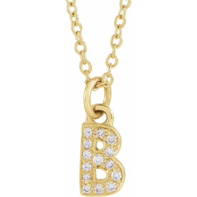 Diamond Petite Initial Necklace A-F