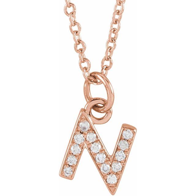 Diamond Petite Initial Necklace N-S