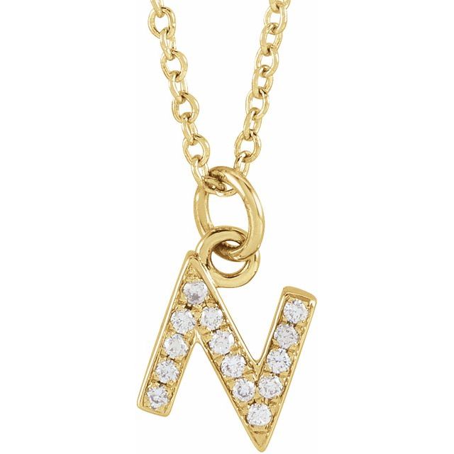 Diamond Petite Initial Necklace N-S