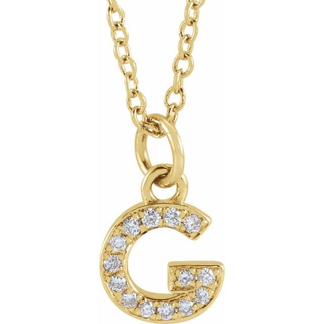 Diamond Petite Initial Necklace G-M
