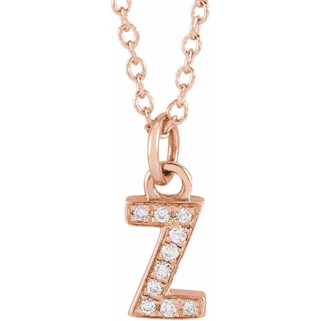 Diamond Petite Initial Necklace T-Z