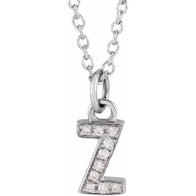Diamond Petite Initial Necklace T-Z