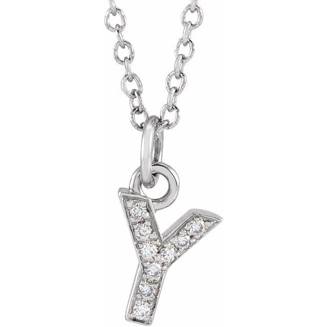 Diamond Petite Initial Necklace T-Z
