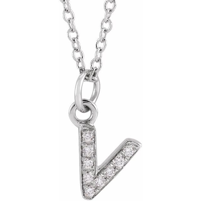 Diamond Petite Initial Necklace T-Z