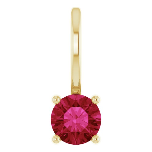 Round Solitaire Pendant Charm Necklace