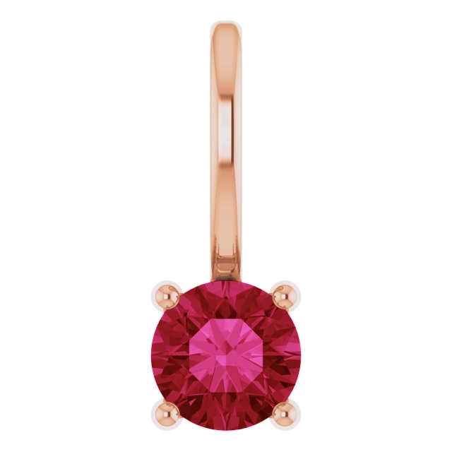 Round Solitaire Pendant Charm Necklace