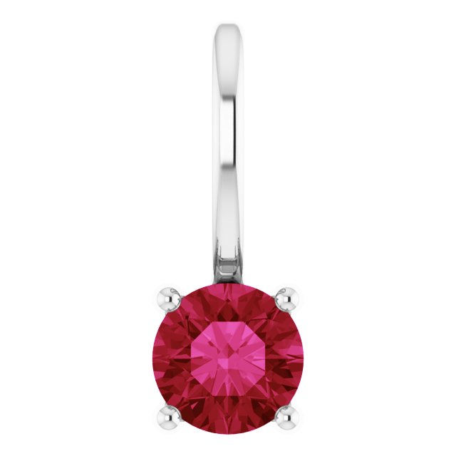 Round Solitaire Pendant Charm Necklace