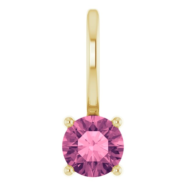 Round Solitaire Pendant Charm Necklace