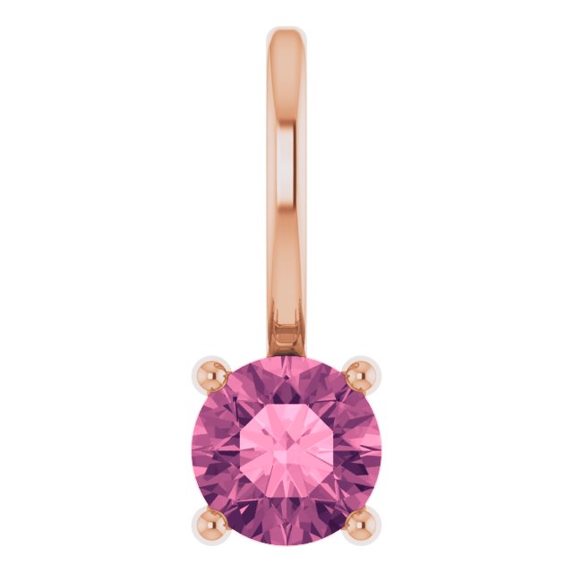 Round Solitaire Pendant Charm Necklace