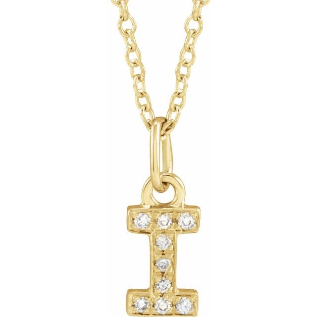 Diamond Petite Initial Necklace G-M