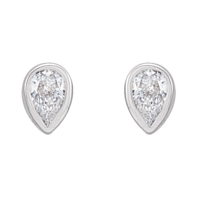 Pear Bezel-Set Stud Earrings