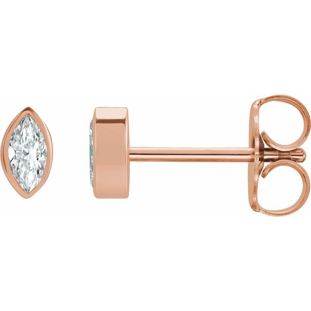 Marquise Solitaire Bezel-Set Earrings