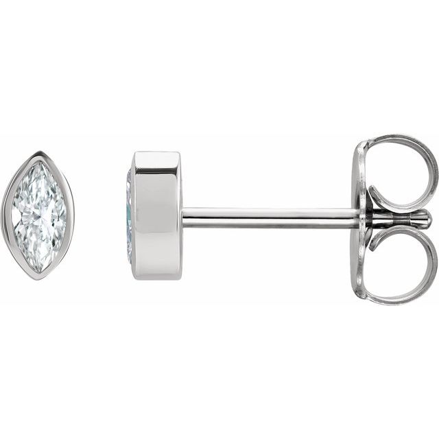 Marquise Solitaire Bezel-Set Earrings