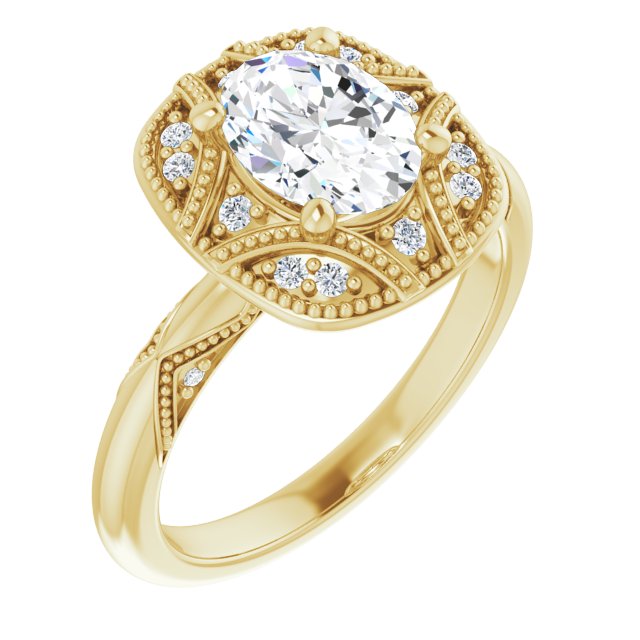 Lab-Grown Diamond Halo Engagement Ring