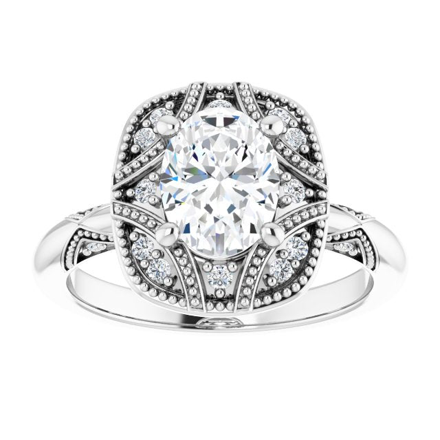 Lab-Grown Diamond Halo Engagement Ring