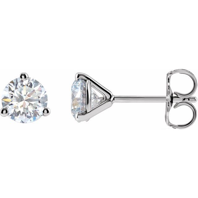 Lab-Grown Diamond Stud Earrings Round 3-Prong