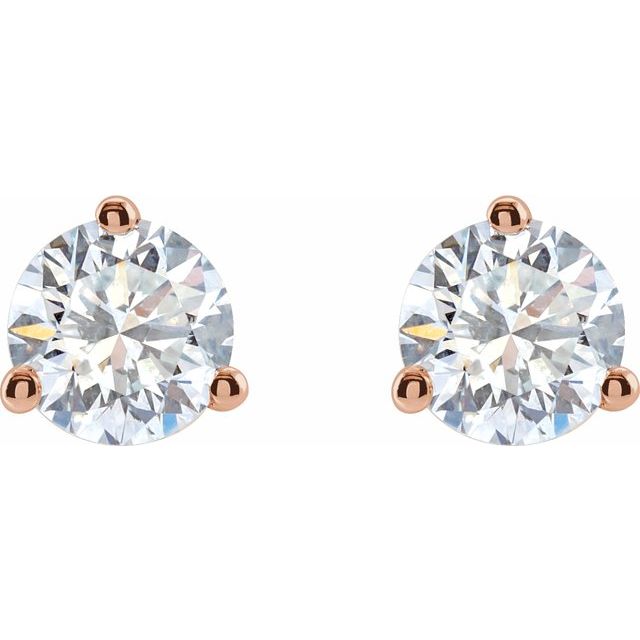 Lab-Grown Diamond Stud Earrings Round 3-Prong