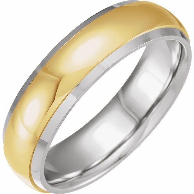 Half Round Band With Diamond Edge Inlay