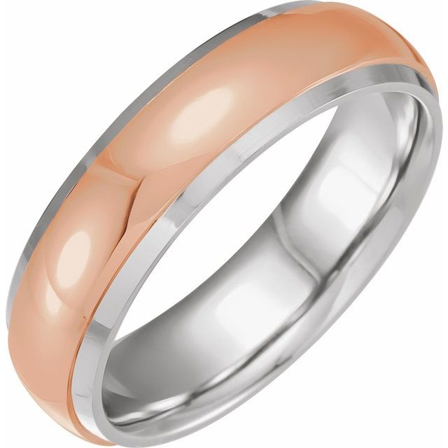 Half Round Band With Diamond Edge Inlay