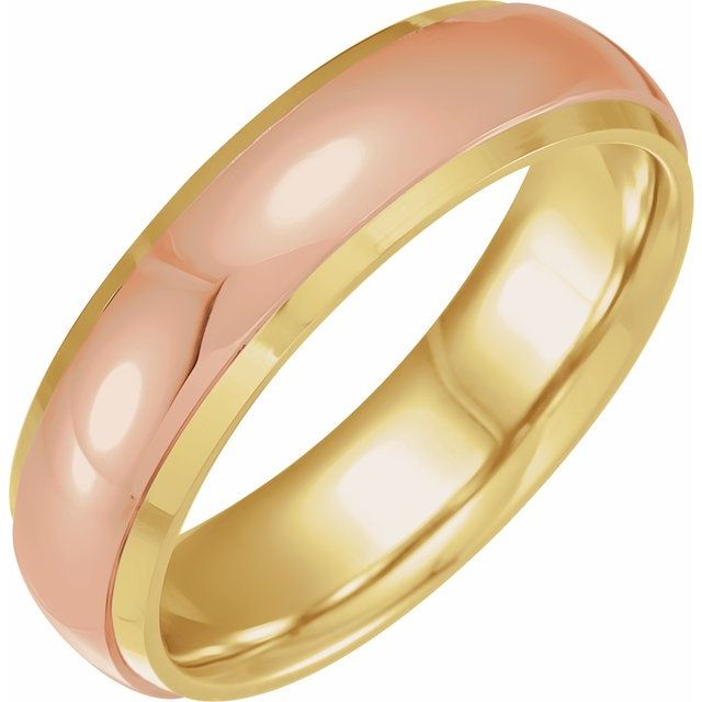 Half Round Band With Diamond Edge Inlay