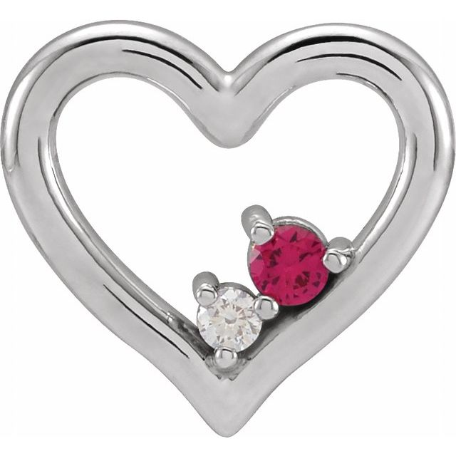 Ruby and Diamond Heart Necklace