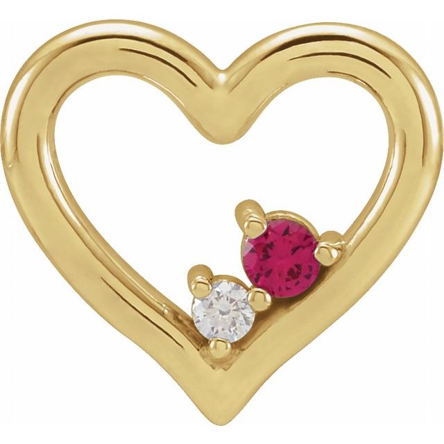 Ruby and Diamond Heart Necklace