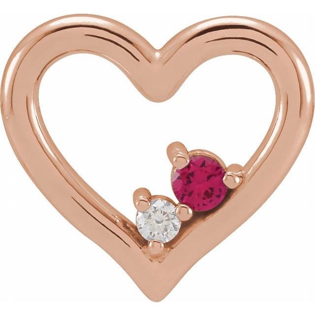 Ruby and Diamond Heart Necklace