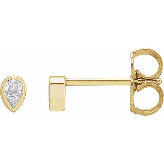 Pear Bezel-Set Stud Earrings