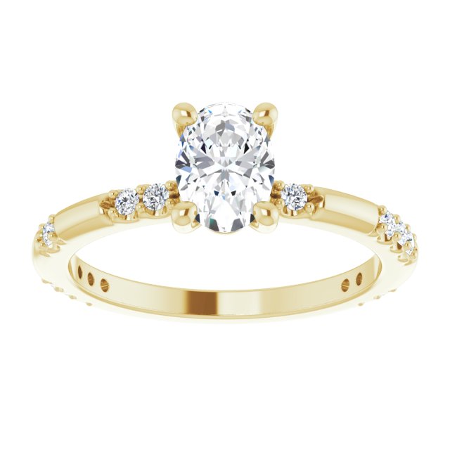 Accented Oval Engagement Ring