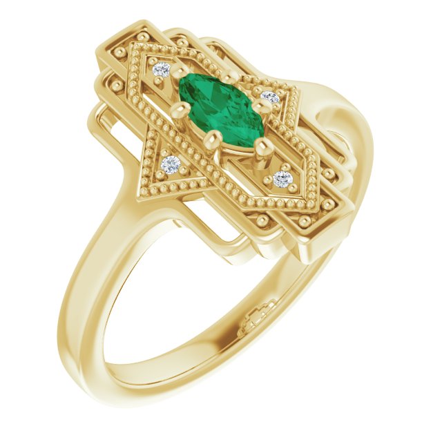 Vintage-Inspired Geometric Accented Ring