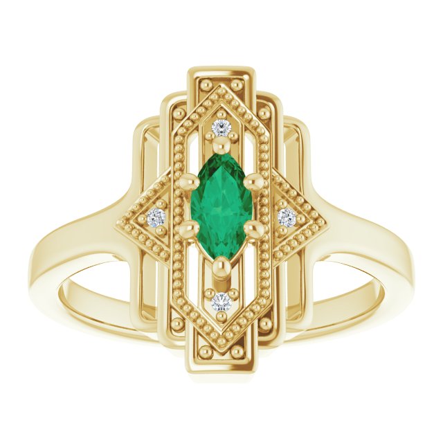 Vintage-Inspired Geometric Accented Ring