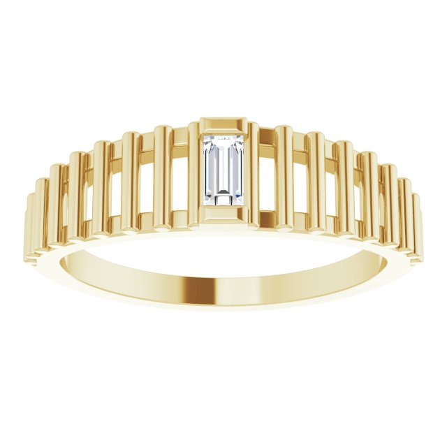 Negative Space Baguette Diamond Solitaire Ring