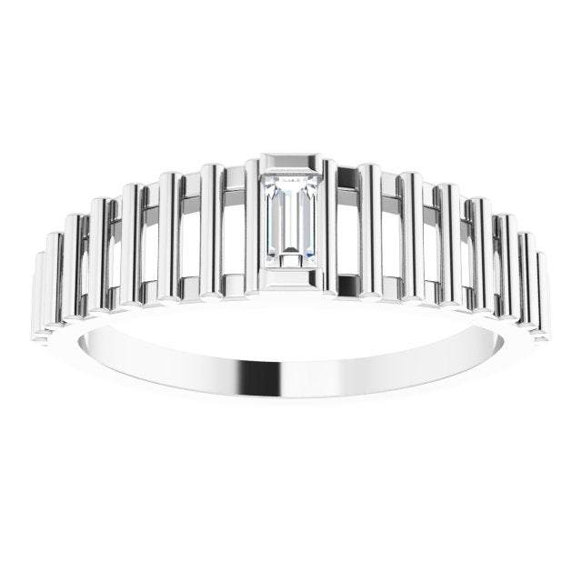 Negative Space Baguette Diamond Solitaire Ring