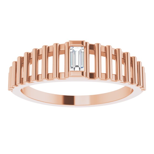 Negative Space Baguette Diamond Solitaire Ring