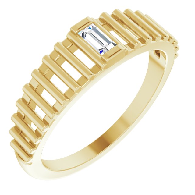 Negative Space Baguette Diamond Solitaire Ring