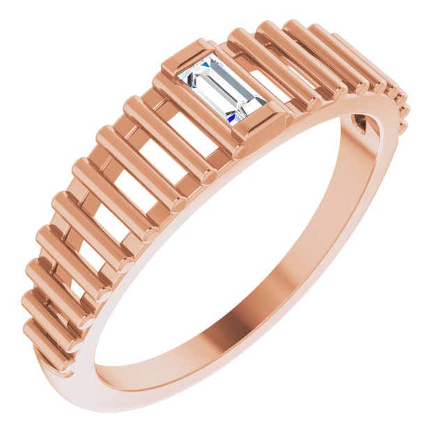 Negative Space Baguette Diamond Solitaire Ring