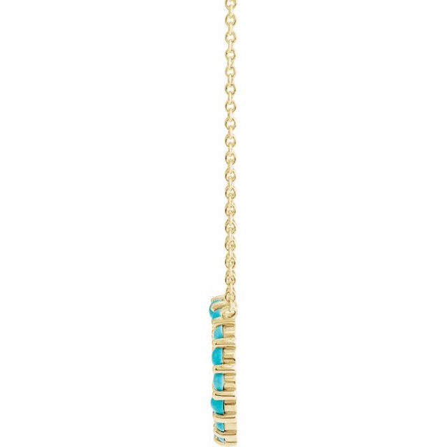 Natural Turquoise Circle Cabochon 18 In Necklace
